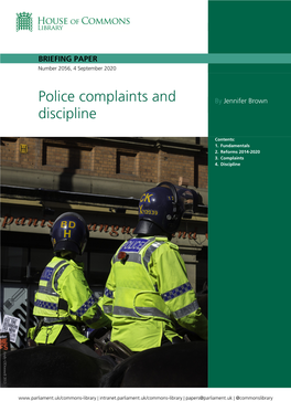 Police Complaints and Discipline