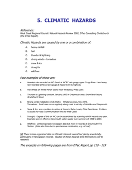 5. Climatic Hazards