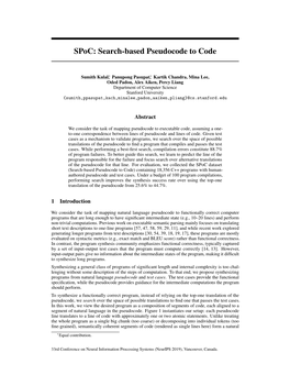 Spoc: Search-Based Pseudocode to Code