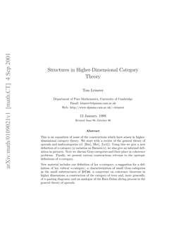 Structures in Higher-Dimensional Category Theory
