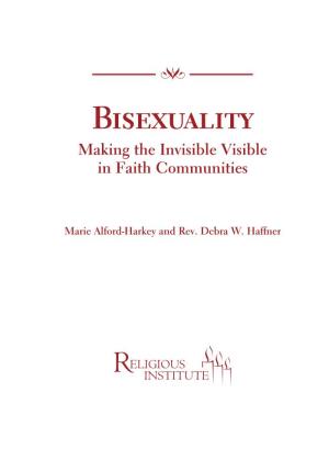 Bisexuality Making the Invisible Visible in Faith Communities