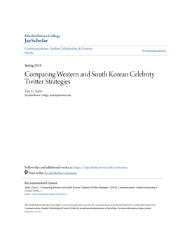 Comparing Western and South Korean Celebrity Twitter Strategies Tara G