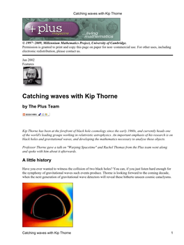 Catching Waves with Kip Thorne