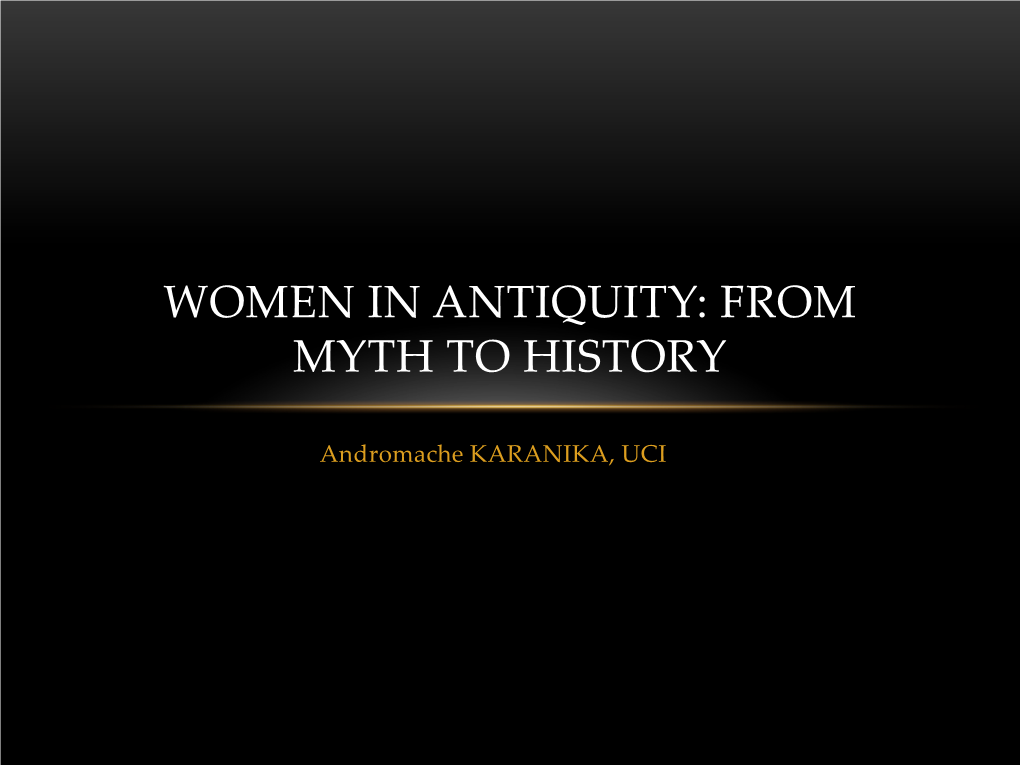 Women in Ancient Greece Part I