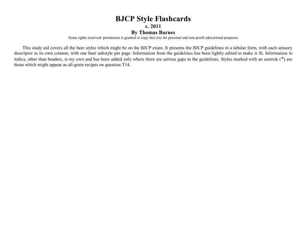 BJCP Style Flashcards C