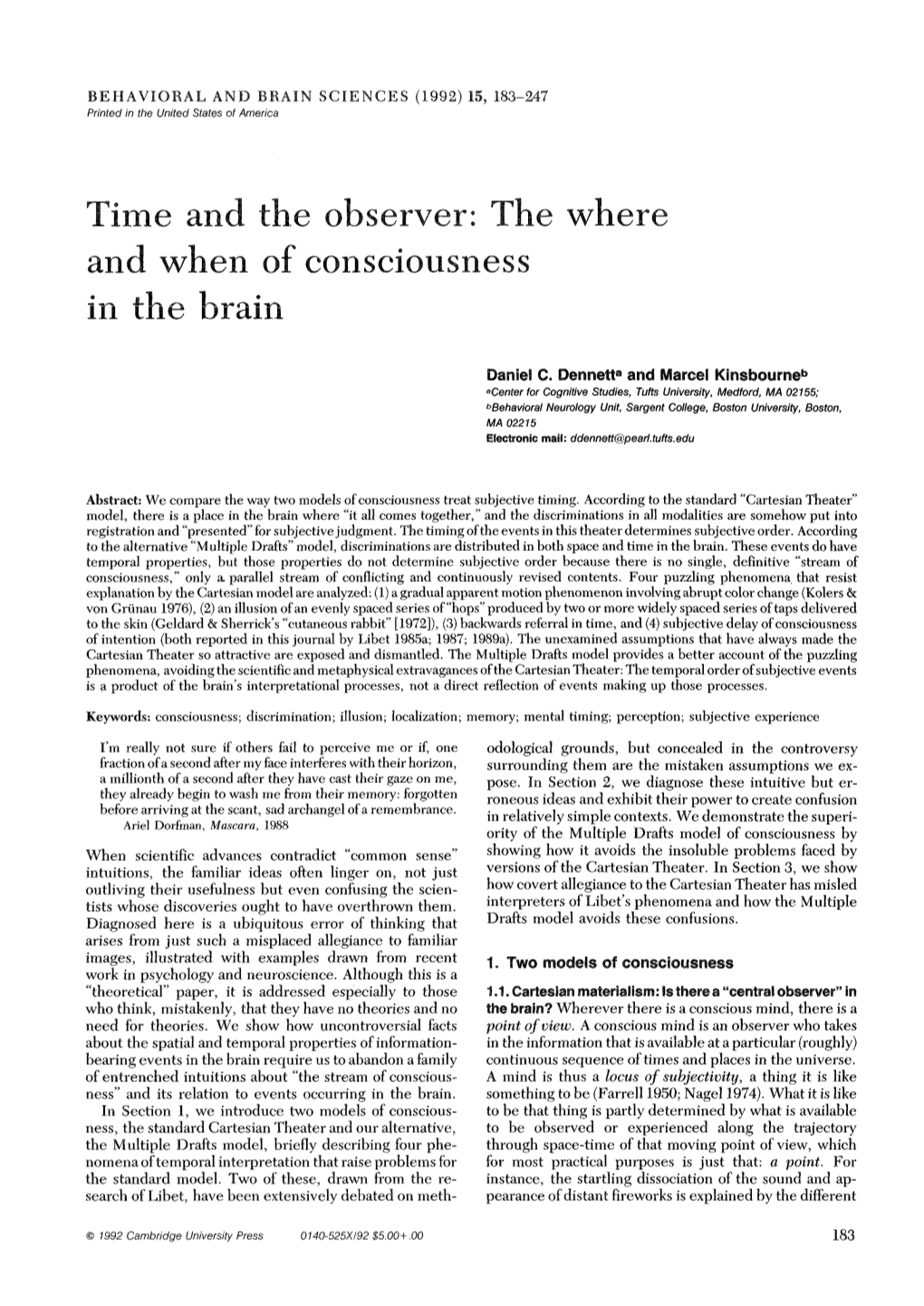 Time and the Observer