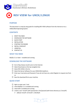 REV VIEW for UNIX/LINUX