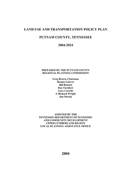 Land Use and Transportation Policy Plan