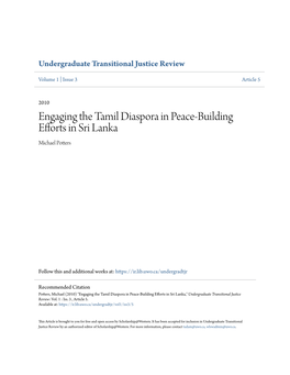 Engaging the Tamil Diaspora in Peace-Building Efforts in Sri Lanka Michael Potters
