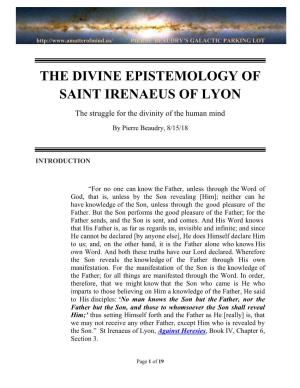 The Divine Epistemology of Saint Irenaeus of Lyon