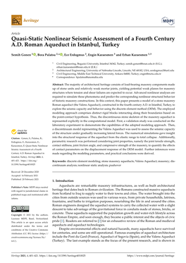 Quasi-Static Nonlinear Seismic Assessment of a Fourth Century A.D