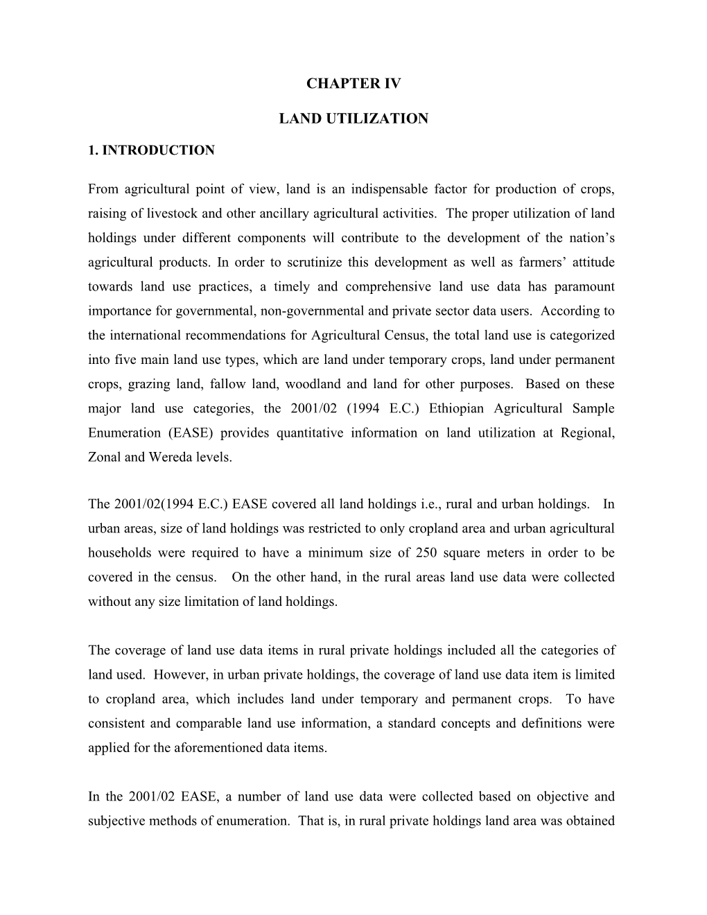 Chapter Iv Land Utilization