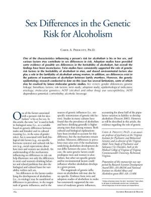 Sex Differences in the Genetic Risk for Alcoholism