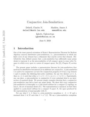 Conjunctive Join-Semilattices Arxiv:2006.03705V1 [Math.LO] 5 Jun 2020
