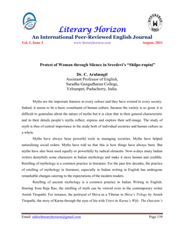 Literary Horizon an International Peer-Reviewed English Journal Vol