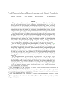 Proof Complexity Lower Bounds from Algebraic Circuit Complexity