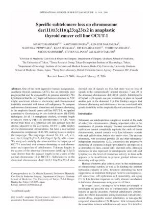 X2 in Anaplastic Thyroid Cancer Cell Line OCUT-1