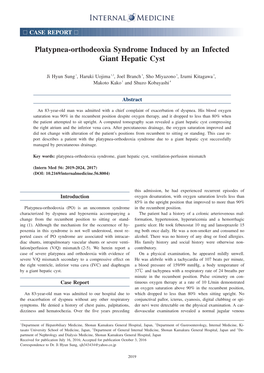 Platypnea-Orthodeoxia Syndrome Induced by an Infected Giant Hepatic Cyst