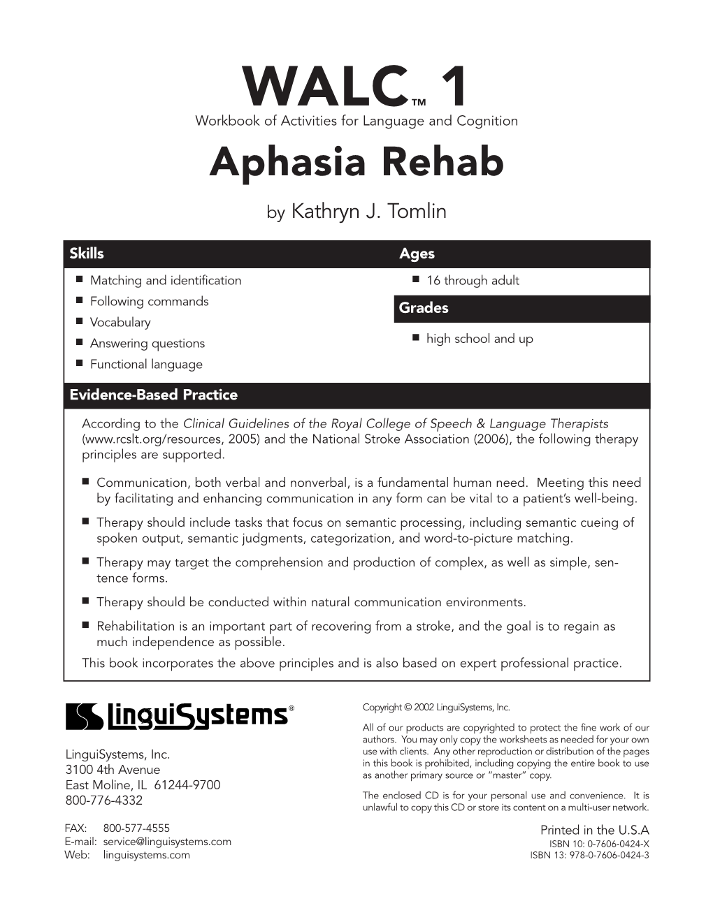 WALC 1: Aphasia Therapy