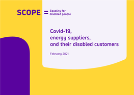 Covid-19, Energy Suppliers, and Their Disabled Customers