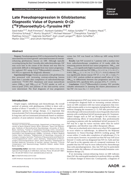 Late Pseudoprogression in Glioblastoma