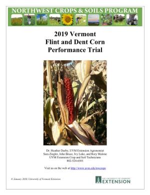 2019 Vermont Flint and Dent Corn Performance Trial