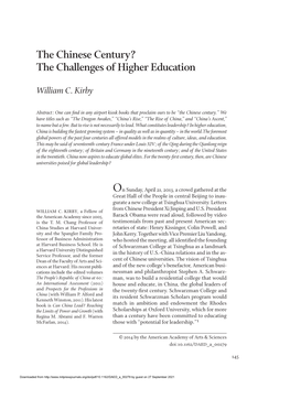 The Challenges of Higher Education
