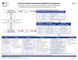 Reference for Blood Lead Retesting and Medical Case Management Form Pb-109 • Immediately Retest the Child If the Blood Lead Level (BLL) Is Unsatisfactory (E.G