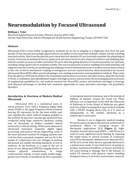 Neuromodulation by Focused Ultrasound