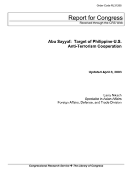Abu Sayyaf: Target of Philippine-U.S. Anti-Terrorism Cooperation