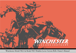 Winchester Model 9422 & Model 9417 Rimfire Lever Action Rifle Owner's