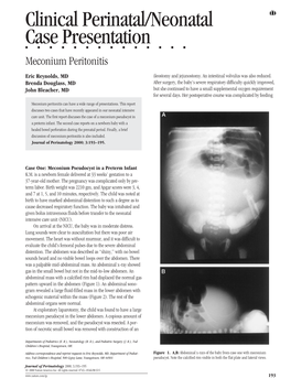 Clinical Perinatal/Neonatal Case Presentation ⅢⅢⅢⅢⅢⅢⅢⅢⅢⅢⅢⅢⅢⅢ Meconium Peritonitis