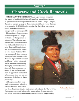 Choctaw and Creek Removals