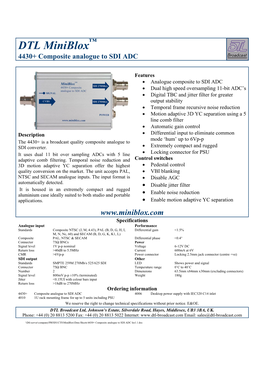 4430+ Composite Analogue to SDI ADC