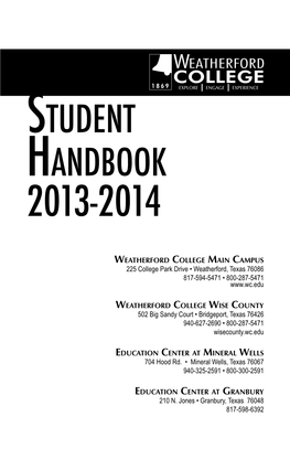 Student Handbook 2013-2014