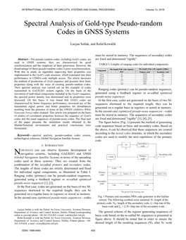Spectral Analysis of Gold-Type Pseudo-Random Codes in GNSS Systems