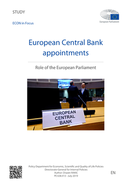 European Central Bank Appointments