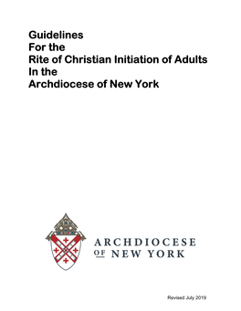Guidelines for the Rite of Christian Initiation of Adults in the Archdiocese of New York