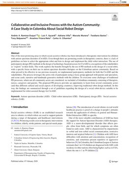 Collaborative and Inclusive Process with the Autism Community: a Case Study in Colombia About Social Robot Design