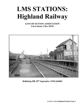 LMS STATIONS: Highland Railway