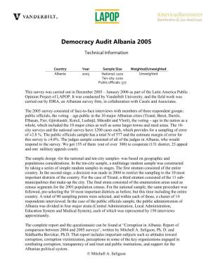 Democracy Audit Albania 2005