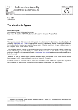 The Situation in Cyprus