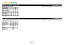 PTI Cymru A4 Landscape Timetable