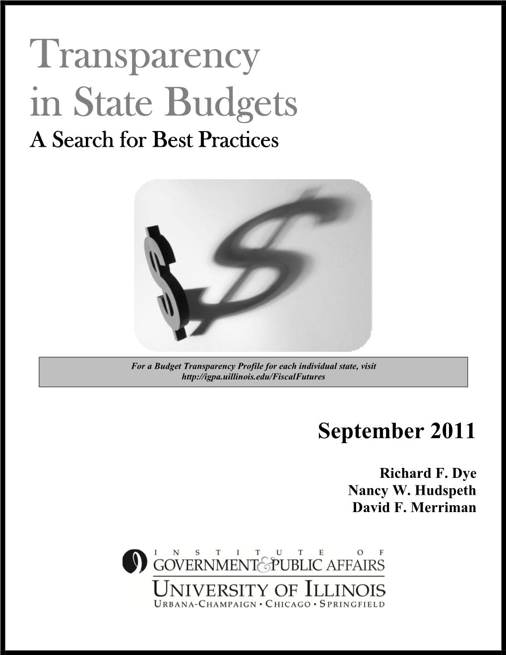 Transparency in State Budgets a Search for Best Practices