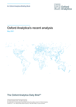 Oxford Analytica's Recent Analysis May 2021