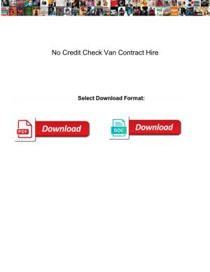 No Credit Check Van Contract Hire