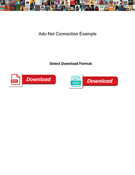 Ado Net Connection Example