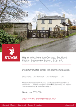 Higher West Heanton Cottage, Buckland Filleigh, Beaworthy, Devon, EX21 5PJ