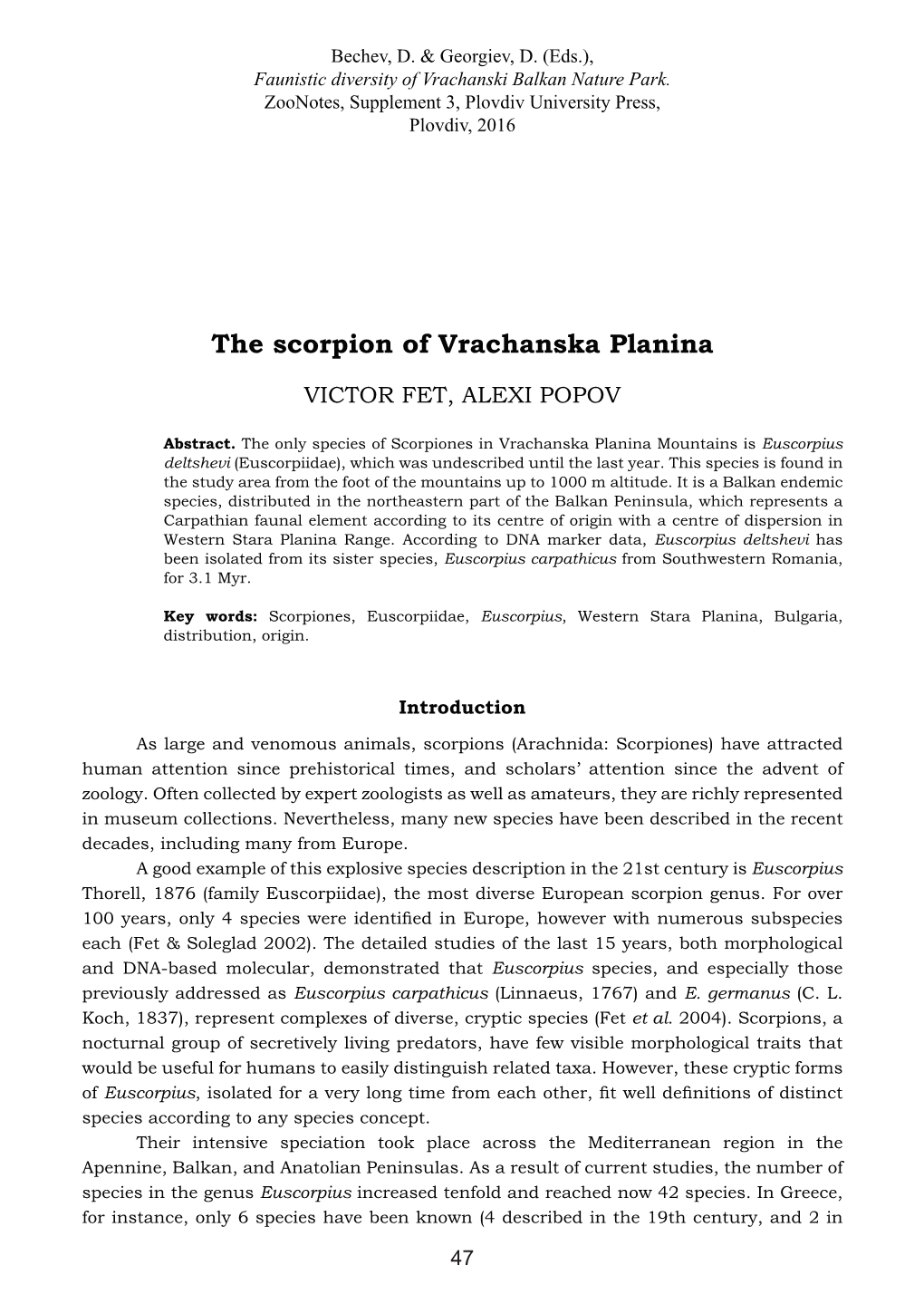 The Scorpion of Vrachanska Planina