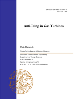 Anti-Icing in Gas Turbines